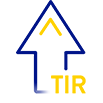 Ilustração de uma seta apontada para cima acompanhado da sigla TIR (Time in Range).