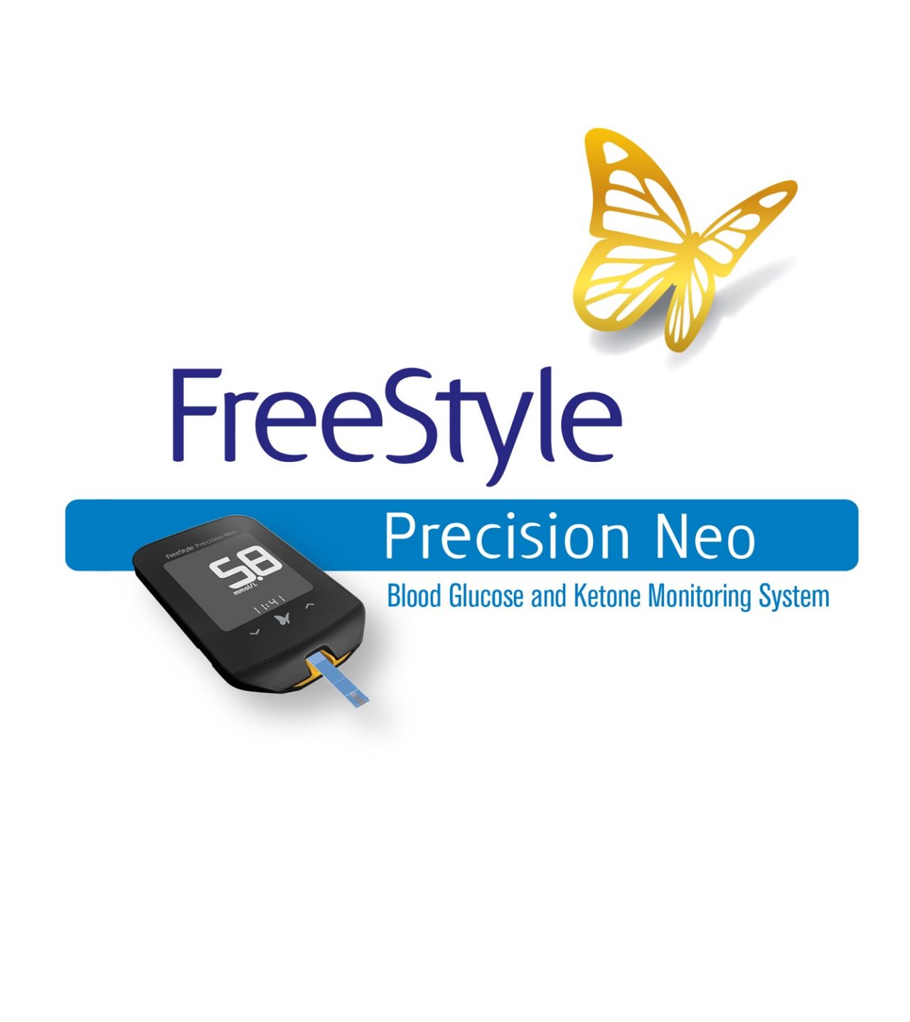 FreeStyle Libre 2 Sensor x 2 + Libre 2 Reader + Precision Neo Test Strips  50ct.