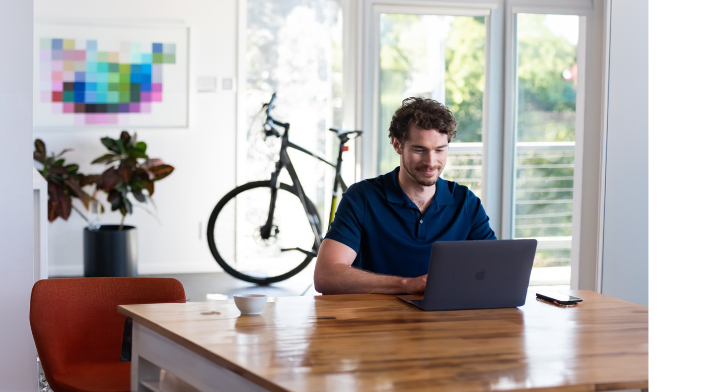 Man using a laptop