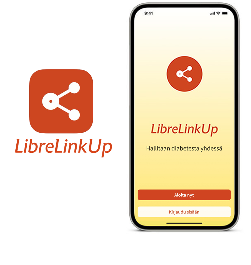 A smartphone showing a screenshot of the FreeStyle LibreLinkUp app